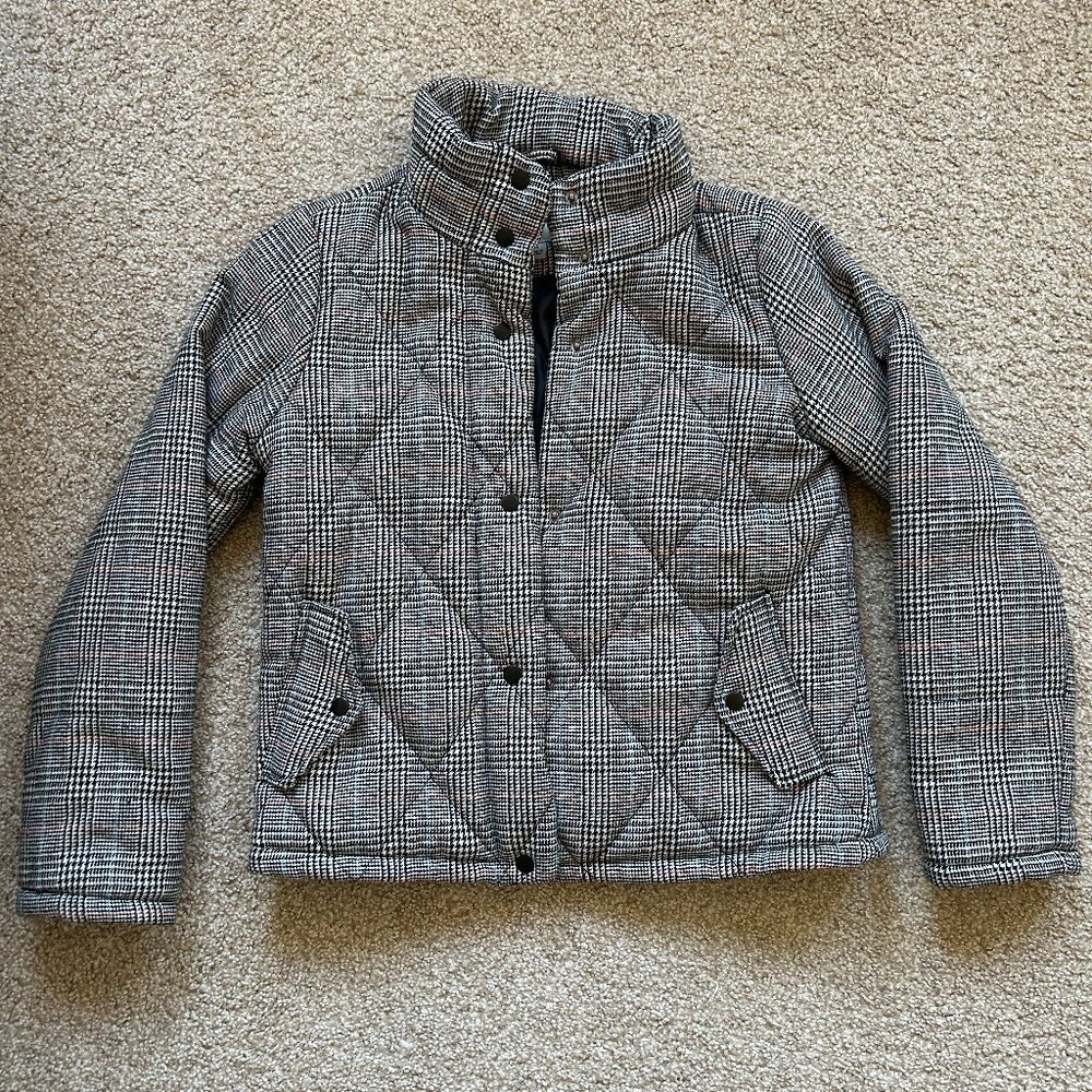 A New Day | Plaid Quilted Puffer Coat